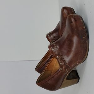 Dansko Riki Brown Leather Women's Studded Clogs.